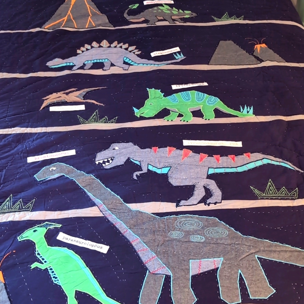 Pottery Barn Kids Warren Dinosaur Quilt (Twin) & Shams